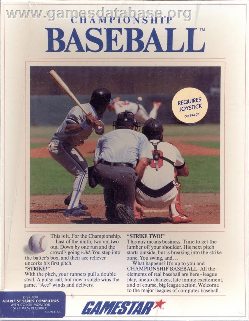 Championship Baseball - Atari ST - Artwork - Box