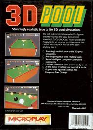 Box back cover for 3d Pool on the Atari ST.