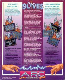 Box back cover for 9 Lives on the Atari ST.