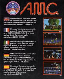Box back cover for A.M.C.: Astro Marine Corps on the Atari ST.