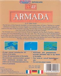 Box back cover for Armada on the Atari ST.