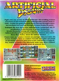 Box back cover for Artificial Dreams on the Atari ST.