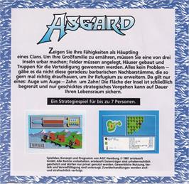 Box back cover for Asgard on the Atari ST.