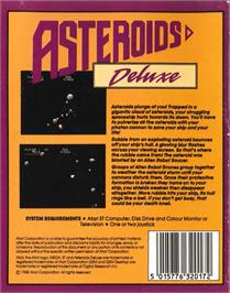Box back cover for Asteroids Deluxe on the Atari ST.