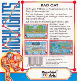 Box back cover for Bad Cat on the Atari ST.