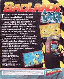 Box back cover for Badlands on the Atari ST.