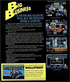 Box back cover for Big Business on the Atari ST.