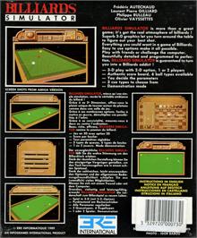 Box back cover for Billiards Simulator on the Atari ST.