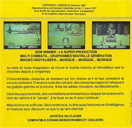 Box back cover for Bob Winner on the Atari ST.