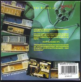 Box back cover for Brides of Dracula on the Atari ST.