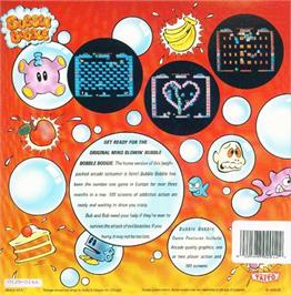 Box back cover for Bubble Bobble on the Atari ST.