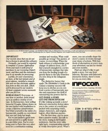 Box back cover for Bureaucracy on the Atari ST.