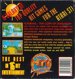 Box back cover for Cabal on the Atari ST.