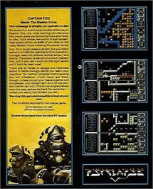 Box back cover for Captain Fizz - Meets The Blaster-Trons on the Atari ST.