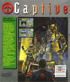 Box back cover for Captive on the Atari ST.