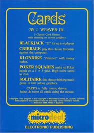 Box back cover for Cards on the Atari ST.