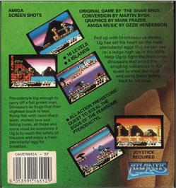 Box back cover for Cavemania on the Atari ST.