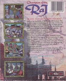 Box back cover for Champion of the Raj on the Atari ST.