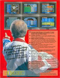 Box back cover for Championship Manager on the Atari ST.