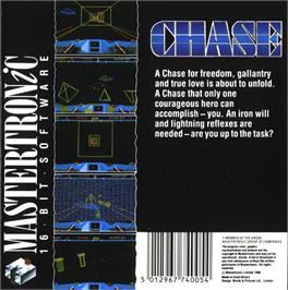 Box back cover for Chase on the Atari ST.