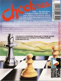 Box back cover for Checkmate on the Atari ST.