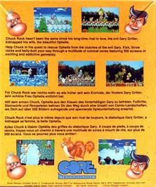 Box back cover for Chuck Rock on the Atari ST.