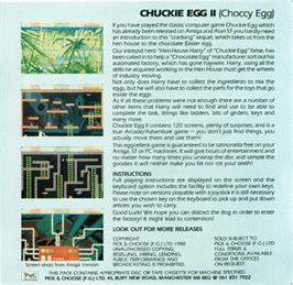 Box back cover for Chuckie Egg 2 on the Atari ST.