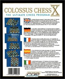 Box back cover for Colossus Chess X on the Atari ST.