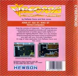 Box back cover for Cybernoid: The Fighting Machine on the Atari ST.