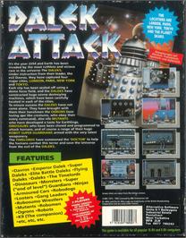 Box back cover for Dalek Attack on the Atari ST.