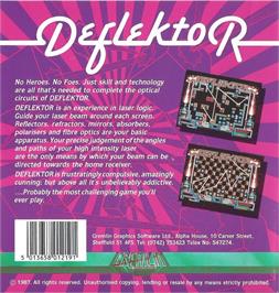 Box back cover for Deflektor on the Atari ST.