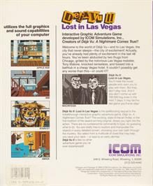 Box back cover for Deja Vu 2 - Lost in Las Vegas on the Atari ST.