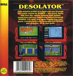 Box back cover for Desolator on the Atari ST.