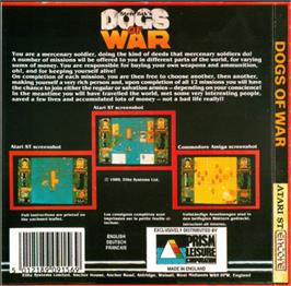 Box back cover for Dogs Of War on the Atari ST.