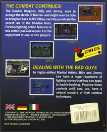 Box back cover for Double Dragon II - The Revenge on the Atari ST.