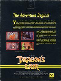 Box back cover for Dragon's Lair on the Atari ST.
