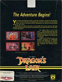 Box back cover for Dragon's Lair on the Atari ST.