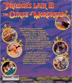 Box back cover for Dragon's Lair 3: The Curse of Mordread on the Atari ST.