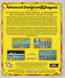 Box back cover for Dragons of Flame on the Atari ST.