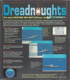 Box back cover for Dreadnoughts on the Atari ST.