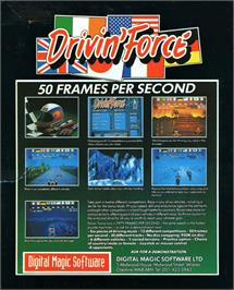 Box back cover for Drivin' Force on the Atari ST.