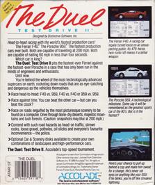 Box back cover for Duel, The - Test Drive 2 on the Atari ST.
