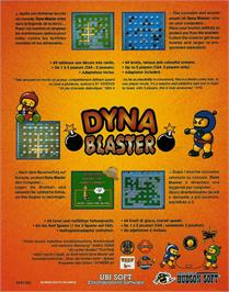 Box back cover for Dyna Blaster on the Atari ST.