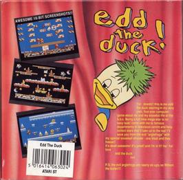 Box back cover for Edd The Duck! on the Atari ST.
