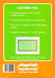Box back cover for Electronic Pool on the Atari ST.
