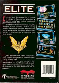 Box back cover for Elite on the Atari ST.