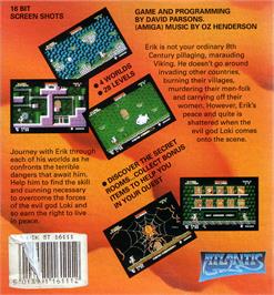 Box back cover for Erik on the Atari ST.