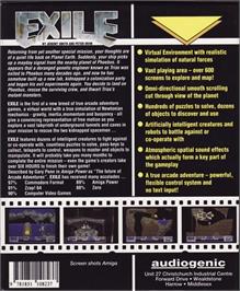 Box back cover for Exile on the Atari ST.