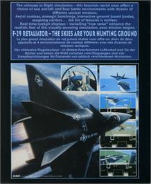Box back cover for F29 Retaliator on the Atari ST.