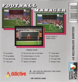 Box back cover for Football Manager on the Atari ST.